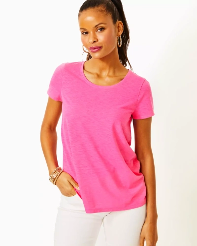 Lilly Pulitzer Etta Scoopneck Top In Roxie Pink