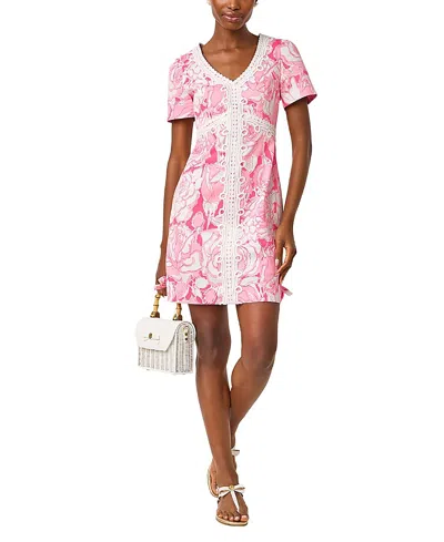 Lilly Pulitzer Evita Short Sleeve Stretch Shift Dress In Multi