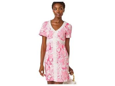 Lilly Pulitzer Evita Short Sleeve Stretch Shift Dress In Multi