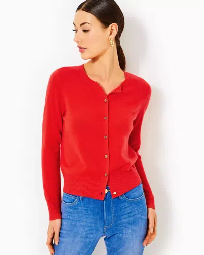 Lilly Pulitzer Fairley Cashmere Cardigan In Rococo Red