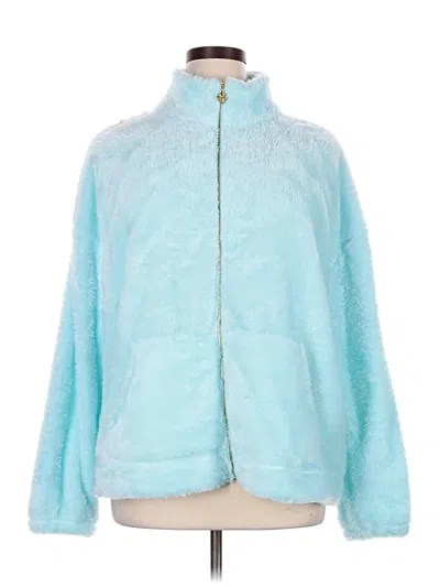 Pre-owned Lilly Pulitzer Faux Fur Jacket In Blue