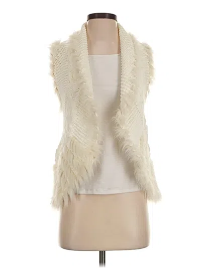 Pre-owned Lilly Pulitzer Faux Fur Vest In Ivory