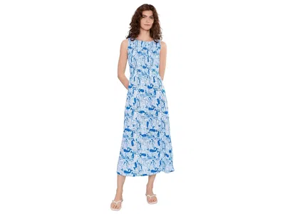 Lilly Pulitzer Finnley Midi Dress Women's Dress Nassau Blue Thar She Blows: Xl