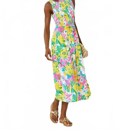 Lilly Pulitzer Finnley Smocked Midi Dress In Multi Lovely Lilly