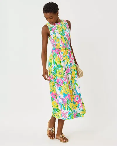 Lilly Pulitzer Finnley Smocked Midi Dress In Multi