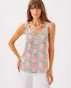 Lilly Pulitzer Florin Straight Hem Top In Fauna Green Party Like A Pineapple