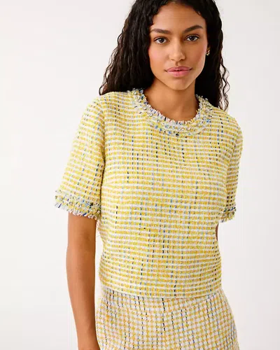 Lilly Pulitzer Folie Beaded Boucle Top In Yellow