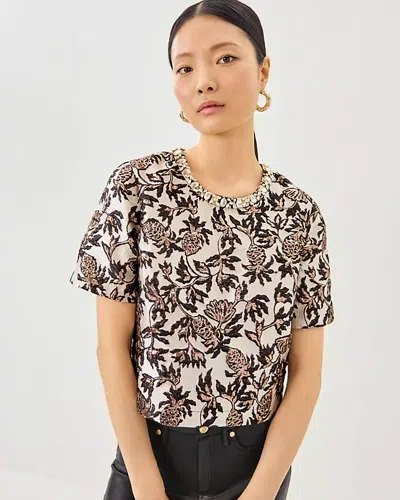 Lilly Pulitzer Folie Beaded Cropped Top In Brown