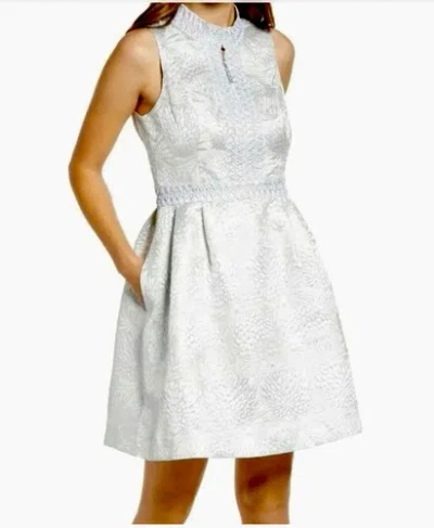 Pre-owned Lilly Pulitzer Franci Dress Seaside Full Bloom Brocade $278 Size 4,10,12 In Silver/gray