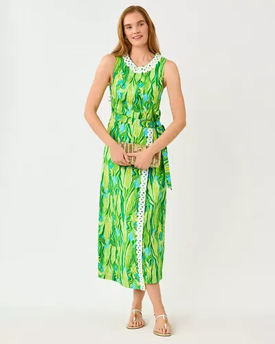 Lilly Pulitzer Fresia Stretch Maxi Shift Dress In Green