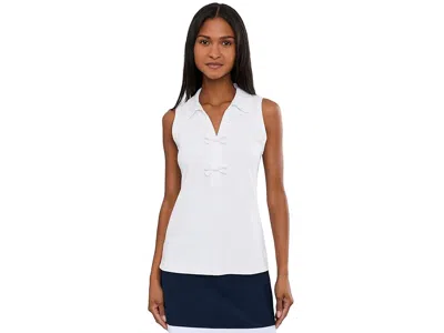 Lilly Pulitzer Frida Sleeveless Bow Polo Women's Clothing Resort White: 2xl