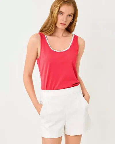 Lilly Pulitzer Gabbie Crochet Trimmed Knit Tank Top In Red