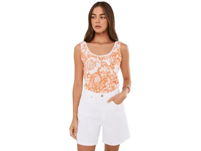 Lilly Pulitzer Gabbie Crochet Trimmed Knit Women's Clothing Sunset Orange Budding Romance: Xl