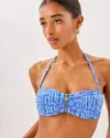 Lilly Pulitzer Genya Bandeau Bikini Top In Blue