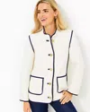 Lilly Pulitzer Georgine Quilted Jacket In Coconut Quilted Butterfly Pattern