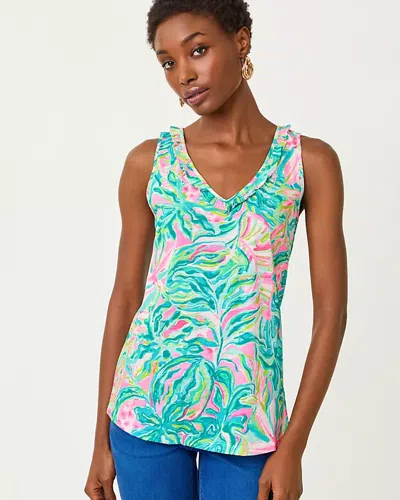 Lilly Pulitzer Gigi Ruffle Tank Top In Animal Print