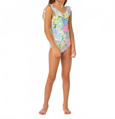 Lilly Pulitzer Kids' Upf 50+ Girls Janah Swimsuit In Multi