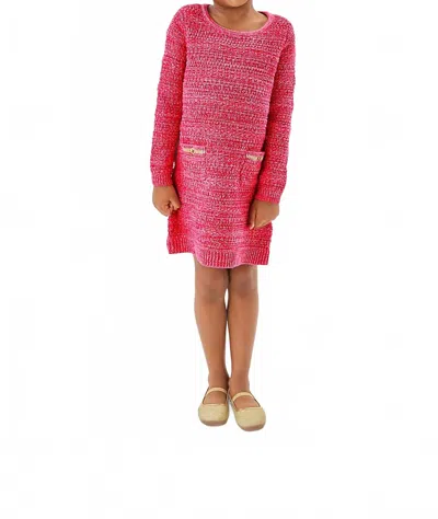 Lilly Pulitzer Kids' Girl's Lolo Sweater Dress In Cherry Red Metallic Marl In Pink