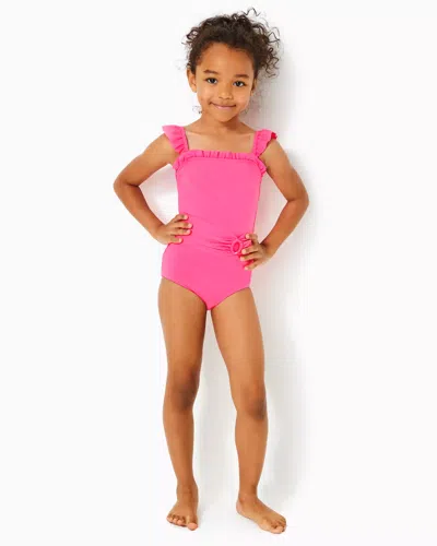 Lilly Pulitzer Girls Ashleigh Swimsuit In Roxie Pink