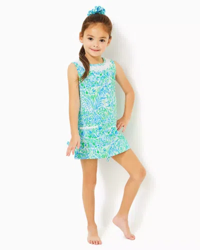 Lilly Pulitzer Kids' Girls Little Lilly Classic Shift Dress In Hydra Blue Dandy Lions