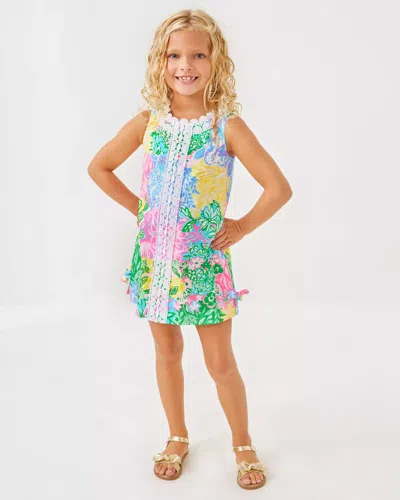 Lilly Pulitzer Girls Little Lilly Classic Shift Dress In Multi Bright Delight Patch