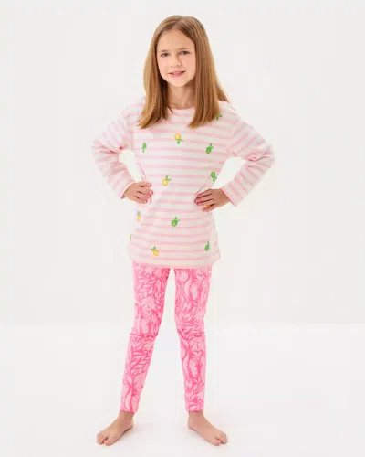 Lilly Pulitzer Girls Maia Legging In Rousseau Pink Tulip To Tango