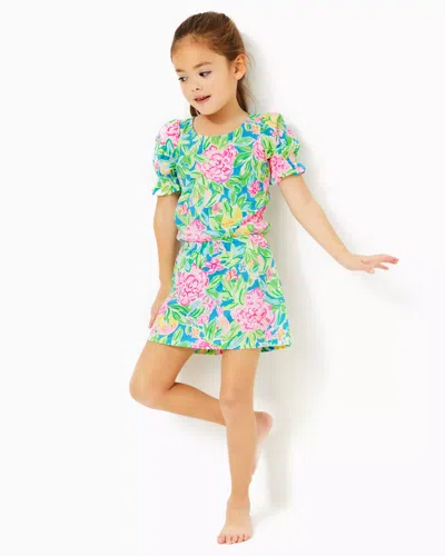 Lilly Pulitzer Girls Mini Adley Romper In Multi Grove Garden