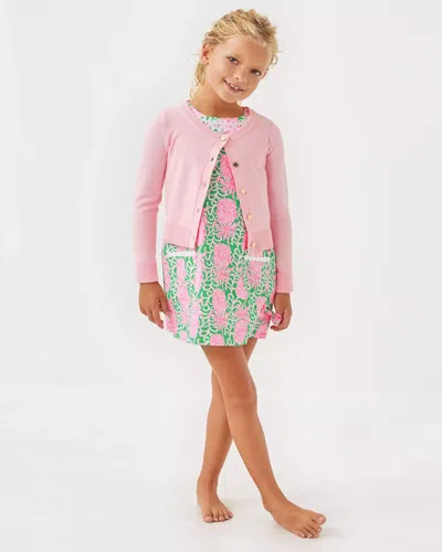 Lilly Pulitzer Girls Mini Amalia Cardigan In Pink Muse