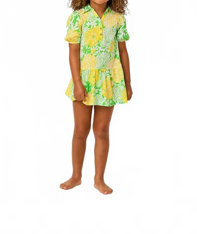 Lilly Pulitzer Kids' Girls Mini Bingley Dress In Crocodile Green Mumbo Jumbo In Blue