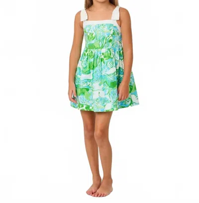 Lilly Pulitzer Mini Cheri Dress (toddler/little Kid/big Kid) Girl's Dress Capri Blue Galloping Gals : 3t Toddler, C In Green