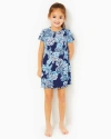 Lilly Pulitzer Girls Mini Cody Cotton Dress In Low Tide Navy Bouquet All Day
