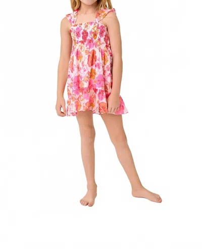 Lilly Pulitzer Kids' Girls Mini Hadly Dress In Resort White Pansy Fansy In Multi