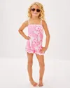 Lilly Pulitzer Girls Mini Jace Romper In Rousseau Pink Glisten In The Sun