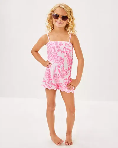 Lilly Pulitzer Kids' Girls Mini Jace Romper In Rousseau Pink Glisten In The Sun