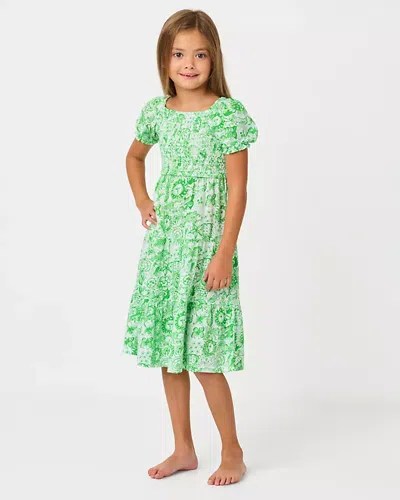 Lilly Pulitzer Kids' Girls Mini Jilly Sleeved Midi Dress In Green