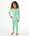 Lilly Pulitzer Girls Mini Sammy Pajama Set In Mandevilla Baby Pink Sand Paradise