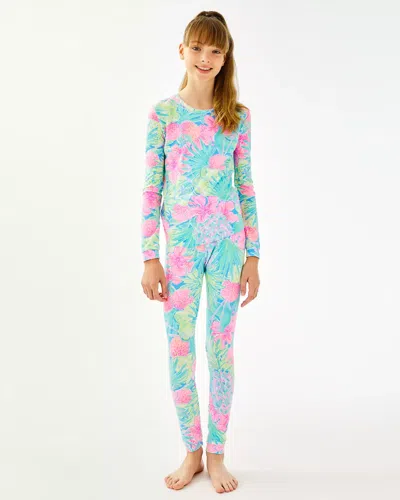 Lilly Pulitzer Girls Mini Sammy Pajama Set In Multi Swizzle In Reduced