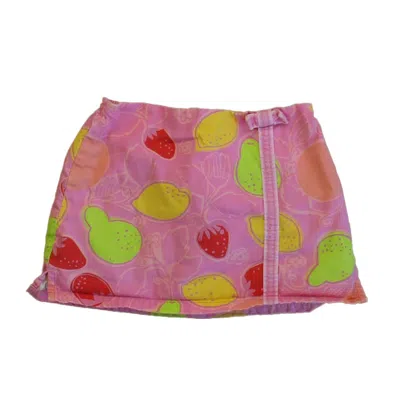 Pre-owned Lilly Pulitzer Kids' Girls Pink Fruit Skirt In Multi