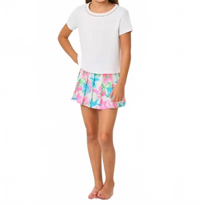 Lilly Pulitzer Sylvana Skort (toddler/little Kid/big Kid) Girl's Skort Resort White Viney Liney : Md (6-7 Little Ki In Multi