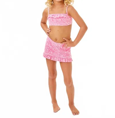 Lilly Pulitzer Girls' Topher Upf 50+ Bikini In Rousseau Pink Tide Pool Treasures