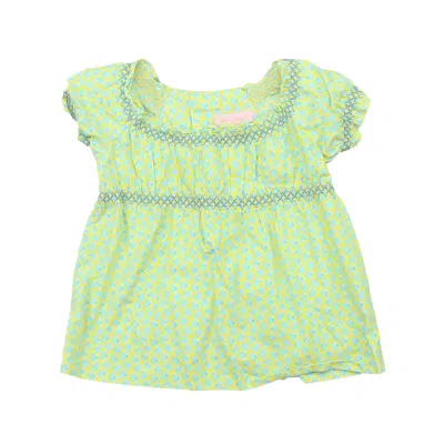Pre-owned Lilly Pulitzer Kids' Girls Yellow Blue Blouse In Multi