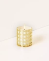 Lilly Pulitzer Glass Candle With Gold Caning In Resort White