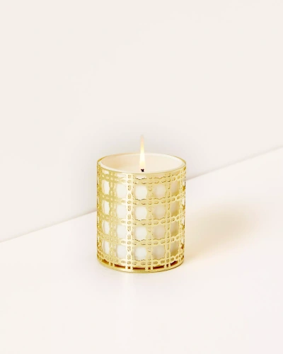 Lilly Pulitzer Glass Candle With Gold Caning