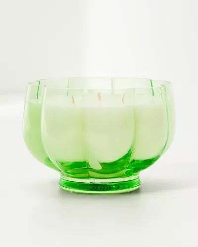 Lilly Pulitzer Glass Scallop Candle In Green