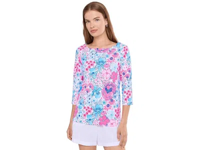 Lilly Pulitzer Gleeson Knit Top Women's Clothing Resort White In All Her Glory: Xs In Multi