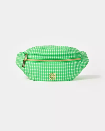Lilly Pulitzer Glenna Belt Bag In Fauna Green Performance Gingham