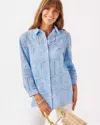 Lilly Pulitzer Gracee Tunic In Jacaranda Blue Pineapple Tile Eyelet