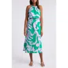 Lilly Pulitzer Gracelyn Halter Midi Dress In Brazilian Green Salty Sandbar