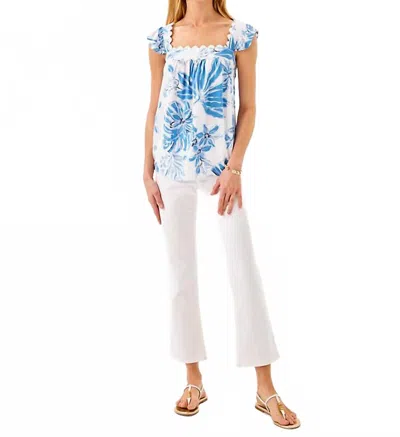 Lilly Pulitzer Gyah Sleeveless Top In Resort White In Multi