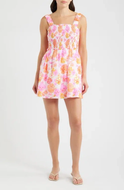 Lilly Pulitzer Hadly Skirted Romper In Resort White Pansy Fansy In Multi